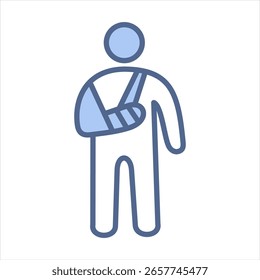 Ilustración vectorial de icono azul de mano rota