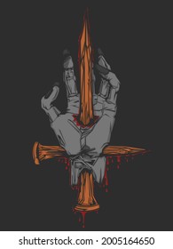 a broken hand of human after exorcism