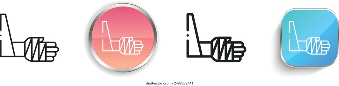 broken hand icon. Thin Linear, Regular and Button Style Design Isolated On White Background