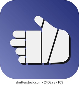 Broken Hand Vector Glyph Gradient Background Icon For Personal And Commercial Use.
