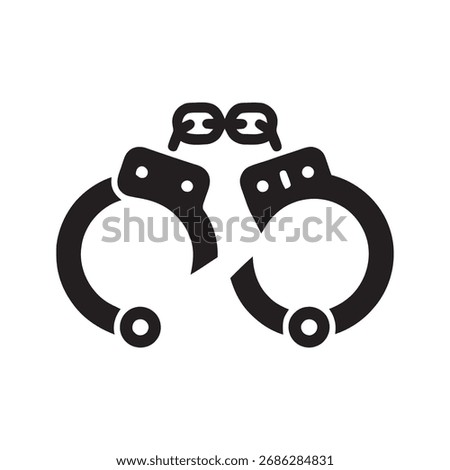 Broken handcuffs icon symbolizing freedom escape and liberation from jail representing justice acquittal and the end of imprisonment