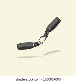 Broken Handcuffs vector Illustration for template design