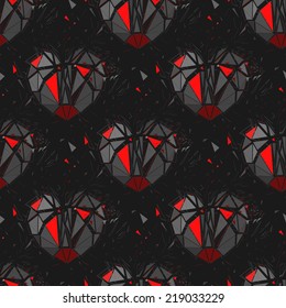 Broken Heart. 3d Geometric Seamless Background. Abstract 3D Polygonal Pattern.