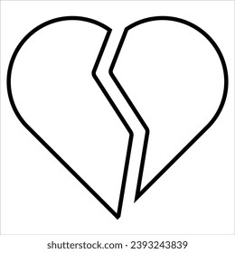  Broken heart, Alert, risk sign line icon