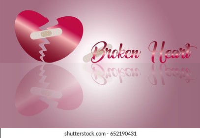 Broken Heart art and word for Abstract Background Vector art and Illustration