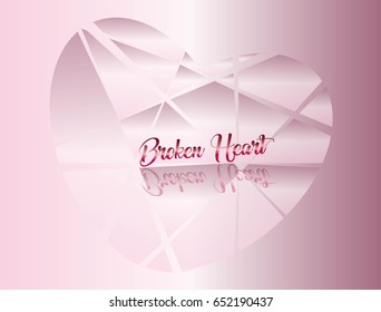 Broken Heart art and word for Abstract Background Vector art and Illustration