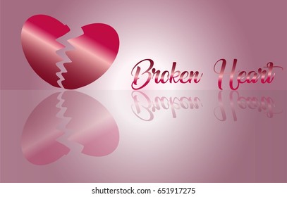 Broken Heart art and words for Abstract Background Vector art and Illustration