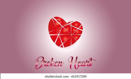Broken Heart art and words for Abstract Background Vector art and Illustration