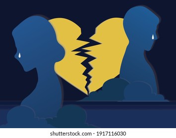 Broken Heart, Bad Day Concept, Vector