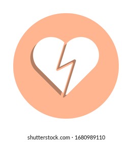 Broken heart badge icon. Simple glyph, flat vector of web icons for ui and ux, website or mobile application