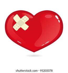 Broken heart with bandage