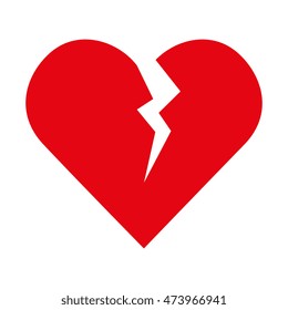 broken heart breakup love over relationship vector illustration 