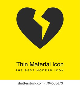 Broken heart bright yellow material minimal icon or logo design