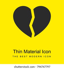 Broken Heart bright yellow material minimal icon or logo design