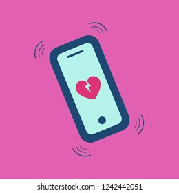 Broken heart call news icon