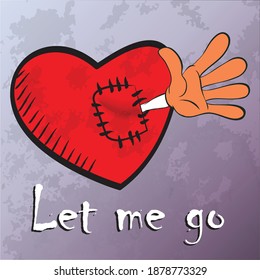 broken heart, can use design to put it notebook or T-shirt and all printed type 