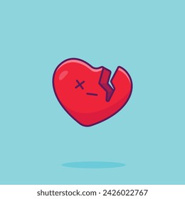 Broken heart cartoon vector illustration valentine concept icon isolated