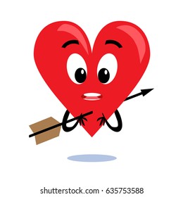 Broken heart. Cartoon vector illustration.