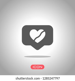 Broken heart in cloud notification, dislike. Social icon. Icon under spotlight. Gray background