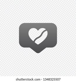 Broken heart in cloud notification, dislike. Social icon. On grid background