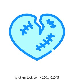 vector de icono de color de corazón roto. signo cardíaco roto. ilustración de símbolo aislado