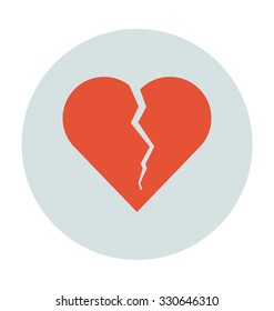 
Broken Heart Colored Vector Illustration

