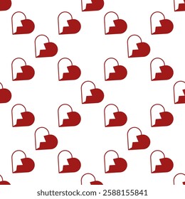 Broken heart concept vector seamless pattern - love loss and emotional distress background