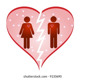 Broken heart couple lover