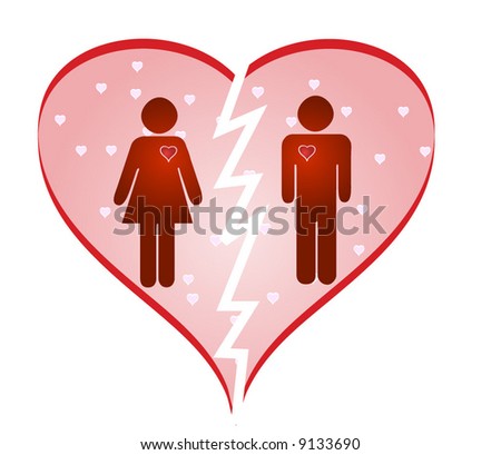 Broken heart couple lover