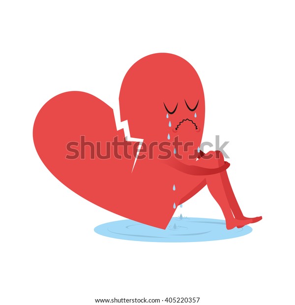 Le Coeur Brise Pleure Symbole D Amour Image Vectorielle De Stock Libre De Droits