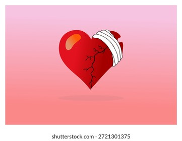 Diseño de corazón roto: un corazón roto y su proceso de curación 