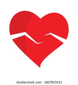 Broken Heart design isolated on white background