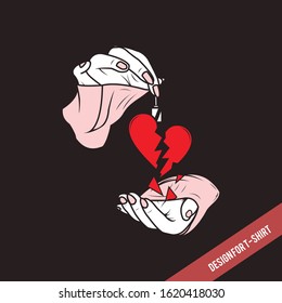 broken heart design for t-shirt