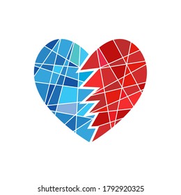 Broken Heart Digital Illustration, Logo, Vector