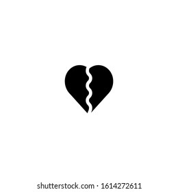 Broken Heart, Disaster Icon or Logo, Vector.