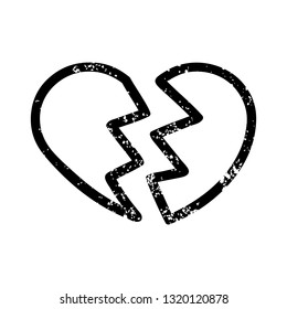 broken heart distressed icon symbol
