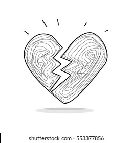 broken heart doodle