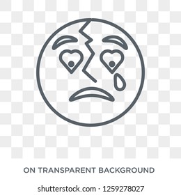 Broken Heart Emoji Icon. Broken Heart Emoji Design Concept From Emoji Collection. Simple Element Vector Illustration On Transparent Background.