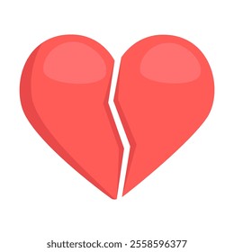 Broken Heart Emoji Icon Illustration. Broken Vector Symbol Emoticon Design Doodle Vector.