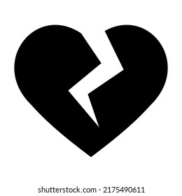 Broken Heart Emoji Icon Isolated On Vector Illustration On White Background