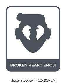 broken heart emoji icon vector on white background, broken heart emoji trendy filled icons from Emoji collection, broken heart emoji simple element illustration