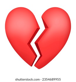 Broken Heart Emoji isolated on white background. Emoticons symbol modern, simple, vector, printed on paper. icon for website design, mobile app, and UI. Vector Illustration