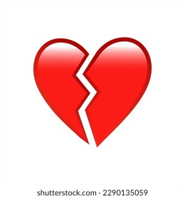 Broken heart emoji vector icon on white background. Flat vector broken heart emoji icon symbol sign from modern emoji collection for mobile concept and web apps design. Vector 10 eps.
