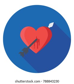 
Broken Heart Flat Colored Icon
