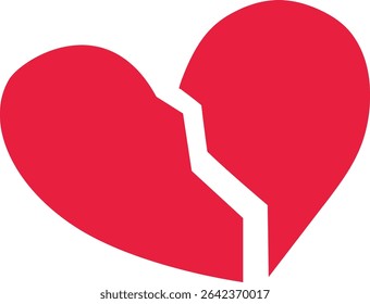Broken Heart Flat Icon. Love Element.