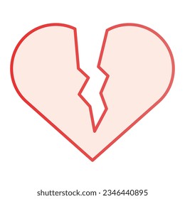 Icono de llanura de corazón roto. Me encantan los íconos rosados al estilo moderno y plano. Diseño de estilo gradiente de freno cardíaco, diseñado para web y app. Eps 10