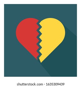 Broken heart flat icon vector - ui icon vector 