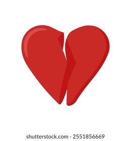 Broken Heart Flat Icon, Vector illustration