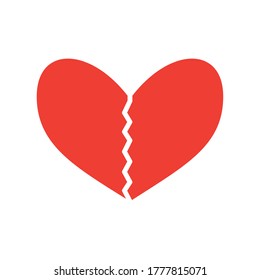 broken heart flat style icon design of love passion and romantic theme Vector illustration