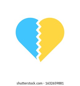 broken heart flat vector icon - ui icon vector